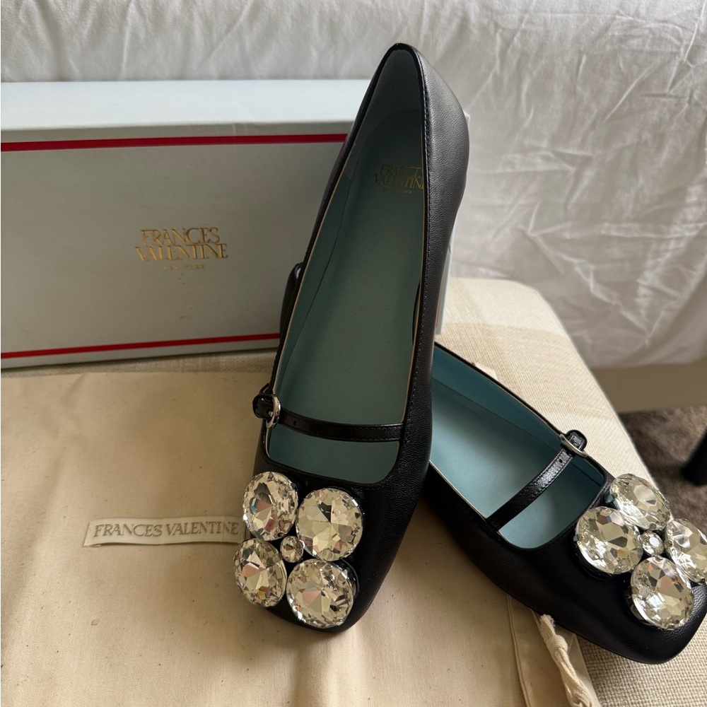Frances Valentine Josephine Ballet Flat black leather